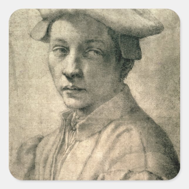 Sticker Carré Portrait d'Andrea Quaratesi, c.1532 (Devant)