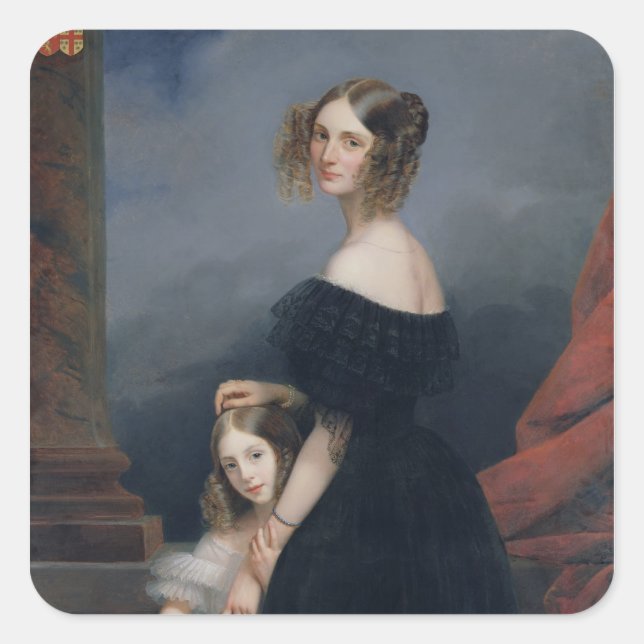 Sticker Carré Portrait d'Anne-Louise Alix de Montmorency (Devant)