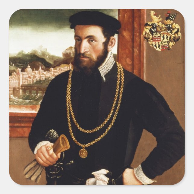 Sticker Carré Portrait d'Anton Rummel von Liechtenstein (Devant)