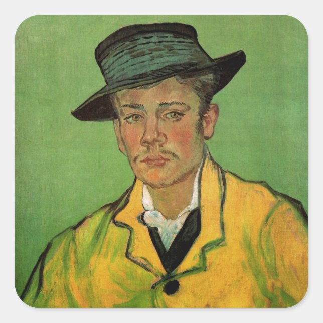 Sticker Carré Portrait d'Armand Roulin par Vincent van Gogh (Devant)