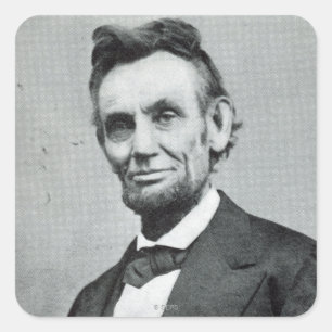 Sticker Carré Portrait de Abe Lincoln 1