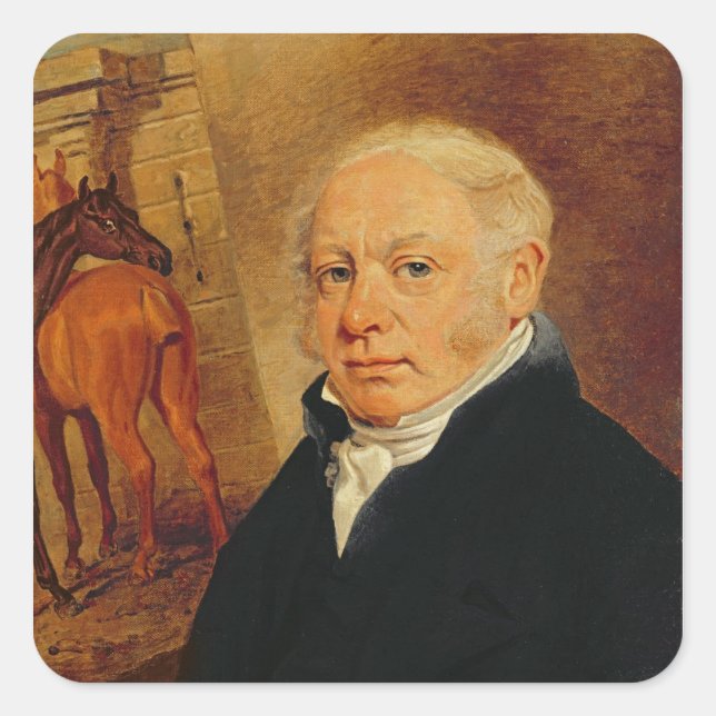 Sticker Carré Portrait de Ben Marshall (1767-1835) (huile sur ca (Devant)