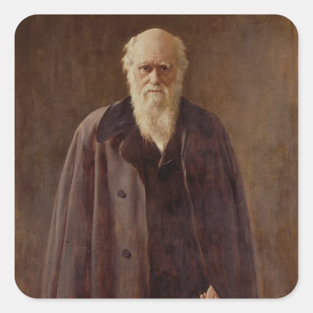 Sticker Carré Portrait de Charles Darwin 1883 (Devant)