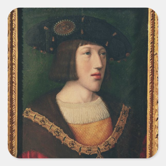 Sticker Carré Portrait de Charles V (Devant)