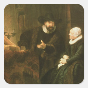 Sticker Carré Portrait de Cornelius Anslo et sa femme, 1641 (oi