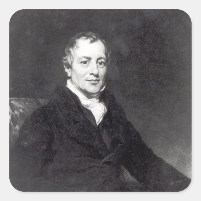 Sticker Carré Portrait de David Ricardo (Devant)