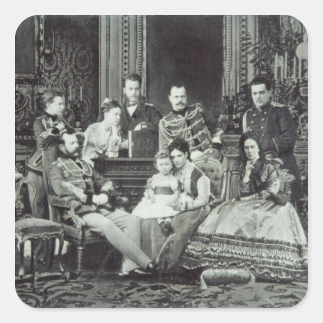 Sticker Carré Portrait de famille de l'empereur Alexandre II (Devant)