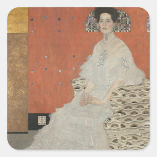 Sticker Carré Portrait de Fritza Riedler par Gustav Klimt
