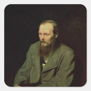 Sticker Carré Portrait de Fyodor Dostoïevsky 1872