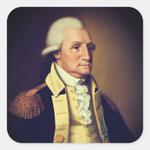 Sticker Carré Portrait de George Washington (1790)