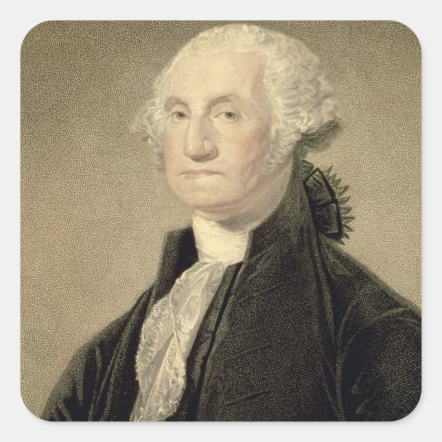 Sticker Carré Portrait de George Washington, gravé par William (Devant)