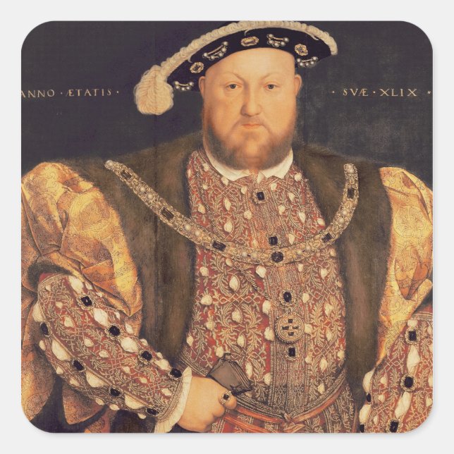Sticker Carré Portrait de Henri VIII, 49 ans, 1540 (Devant)
