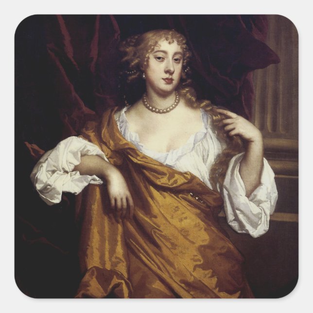 Sticker Carré Portrait de Hon. Mary Wharton (Devant)