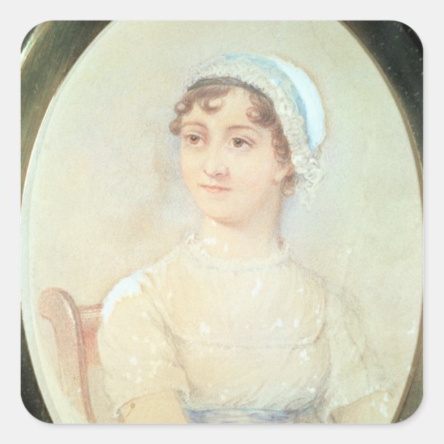 Sticker Carré Portrait de Jane Austen (Devant)
