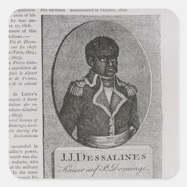 Sticker Carré Portrait de Jean-Jacques Dessalines (Devant)