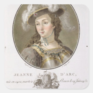 Sticker Carré Portrait de Jeanne d'Arc (1412-31), 1787 (couleur