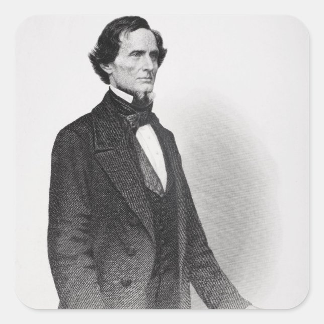 Sticker Carré Portrait de Jefferson Davis (Devant)