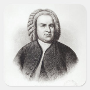 Sticker Carré Portrait de Johann Sebastian Bach