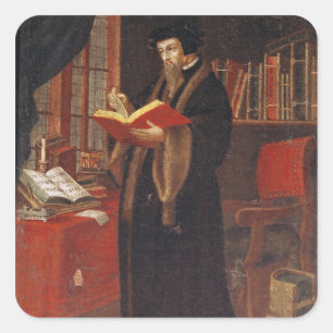 Sticker Carré Portrait de John Calvin