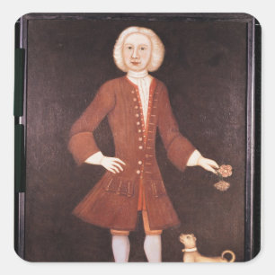 Sticker Carré Portrait de Jonathan Bentham, c.1725