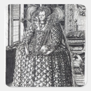 Sticker Carré Portrait de la Reine Elizabeth I