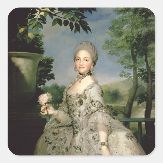 Sticker Carré Portrait de Marie-Louise de Bourbon (Devant)