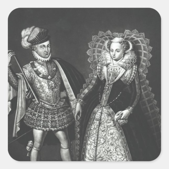 Sticker Carré Portrait de Mary Queen of Scots (Devant)