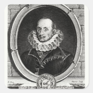 Sticker Carré Portrait de médaillon de Pierre de Bourdeille