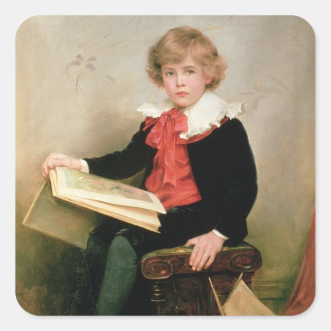 Sticker Carré Portrait de Norman Stewart Davies (Devant)