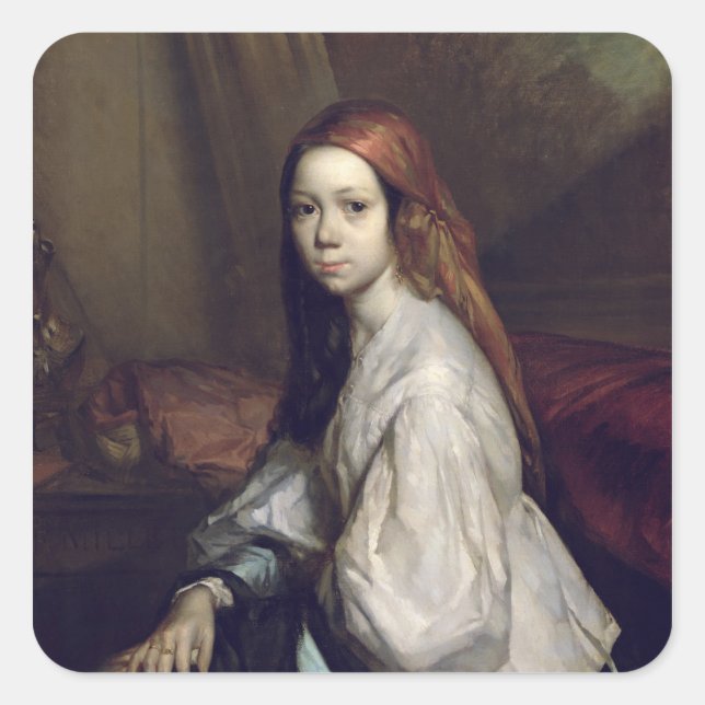 Sticker Carré Portrait de Pauline Ono (Devant)