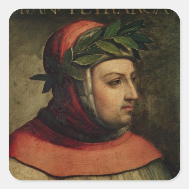 Sticker Carré Portrait de Petrarch (Devant)