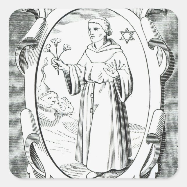 Sticker Carré Portrait de Roger Bacon (Devant)