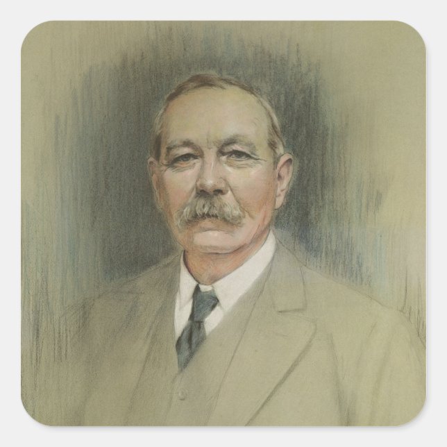 Sticker Carré Portrait de Sir Arthur Conan Doyle (Devant)
