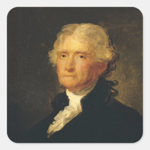 Sticker Carré Portrait de Thomas Jefferson