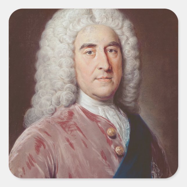 Sticker Carré Portrait de Thomas Pelham Holles (Devant)
