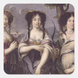 Sticker Carré Portrait de trois nièces de cardinal