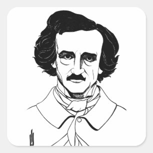 Sticker Carré Portrait d'Edgar Allan Poe