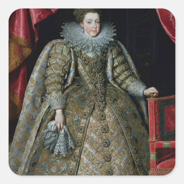 Sticker Carré Portrait d'Elisabeth de France 1615 (Devant)