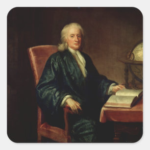 Sticker Carré Portrait d'Isaac Newton, c.1726