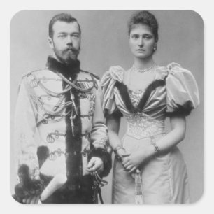 Sticker Carré Portrait du tsar Nicholas II (1868-1918