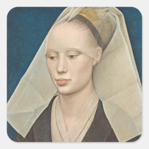 Sticker Carré Portrait d'une dame, c.1460 (huile sur panneau)