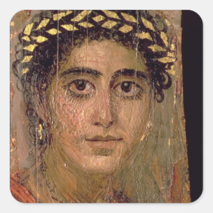 Sticker Carré Portrait d'une femme, de Fayum, Romano-égyptien,