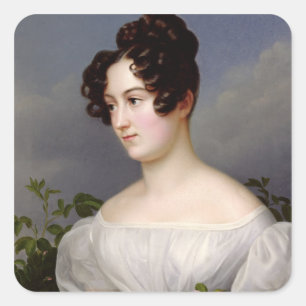 Sticker Carré Portrait d'une jeune femme, 1827 (huile sur toile)