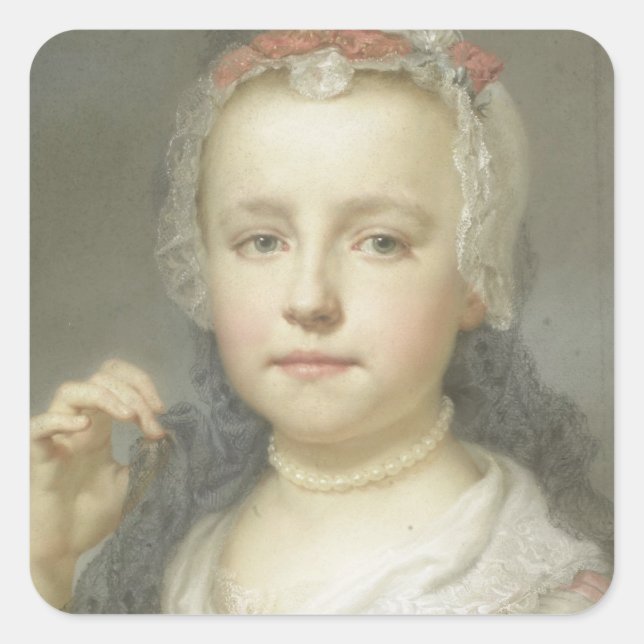Sticker Carré Portrait d'une jeune fille (Devant)