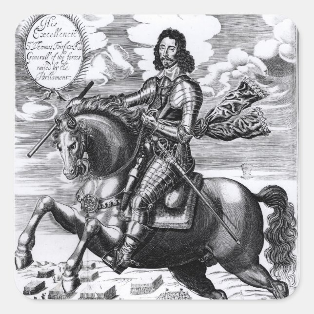 Sticker Carré Portrait équestre (Devant)