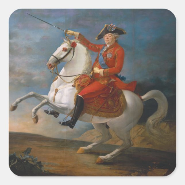 Sticker Carré Portrait équestre de Louis XVI 1791 (Devant)