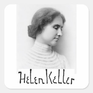 Sticker Carré Portrait et signature de Hellen Keller
