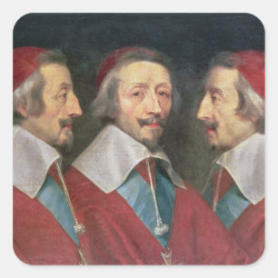 Sticker Carré Portrait triple de la tête de Richelieu, 1642
