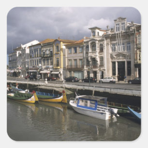 Sticker Carré Portugal, Aveiro. Moliceiros (bateaux de collecte 