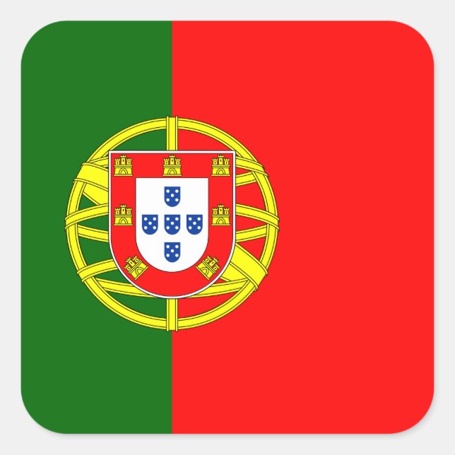 Sticker Carré Portugal National World Flag (Devant)